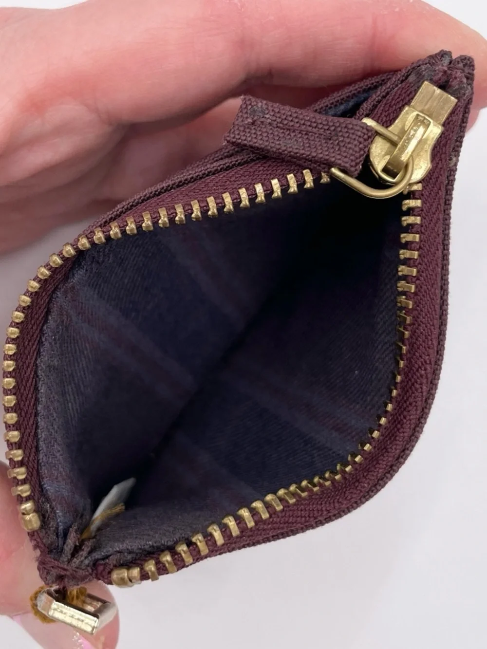 Carhartt Womens Zippered Card Keeper Wallet Purple Nylon Duck Canvas 4.5